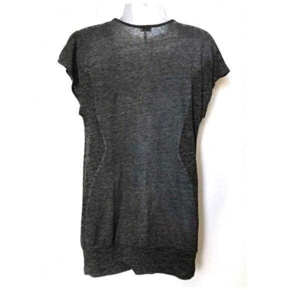 Splendid dark gray draped neck tissue light weight tunic length top.Size M - Picture 2 of 7